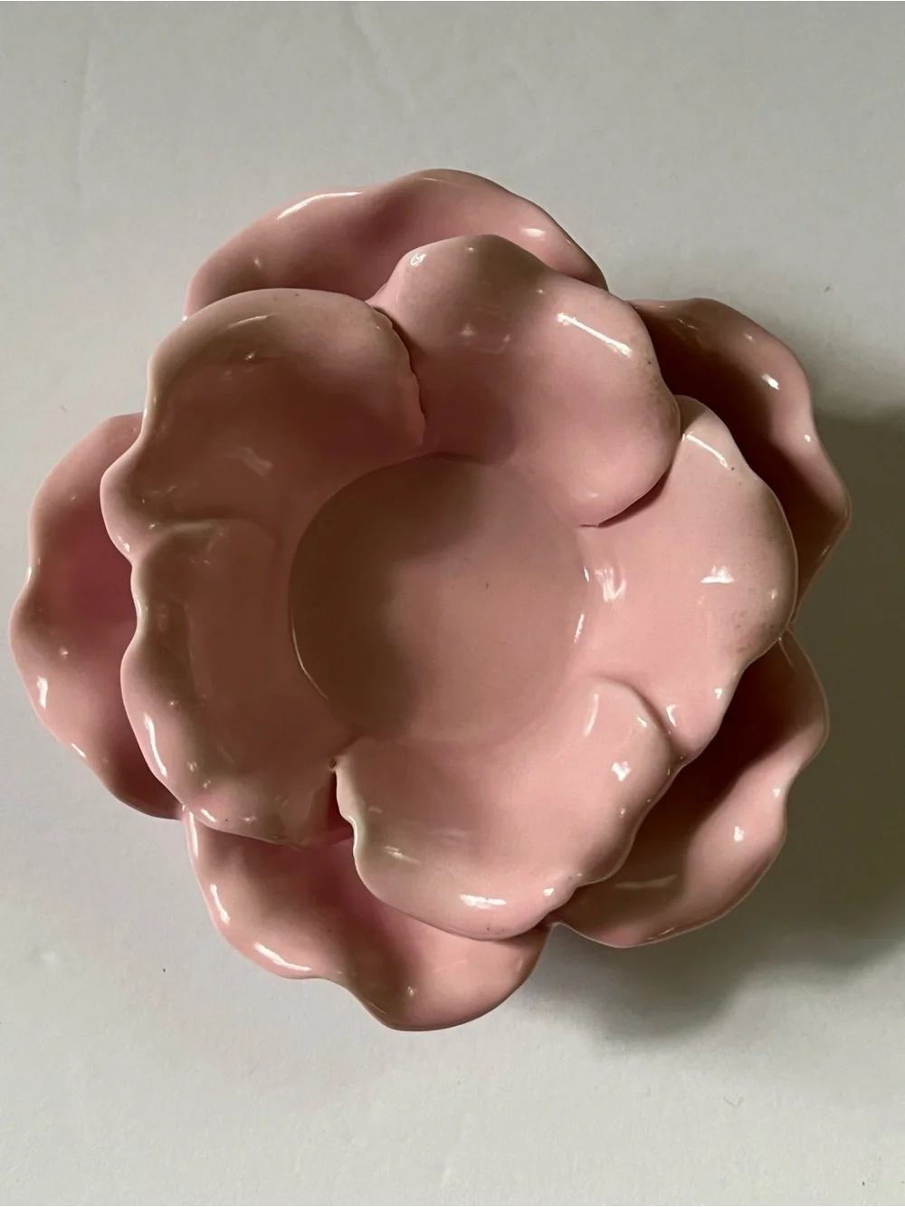 Candleholder Tealight Holder Pink Floral Ceramic Flower NWT